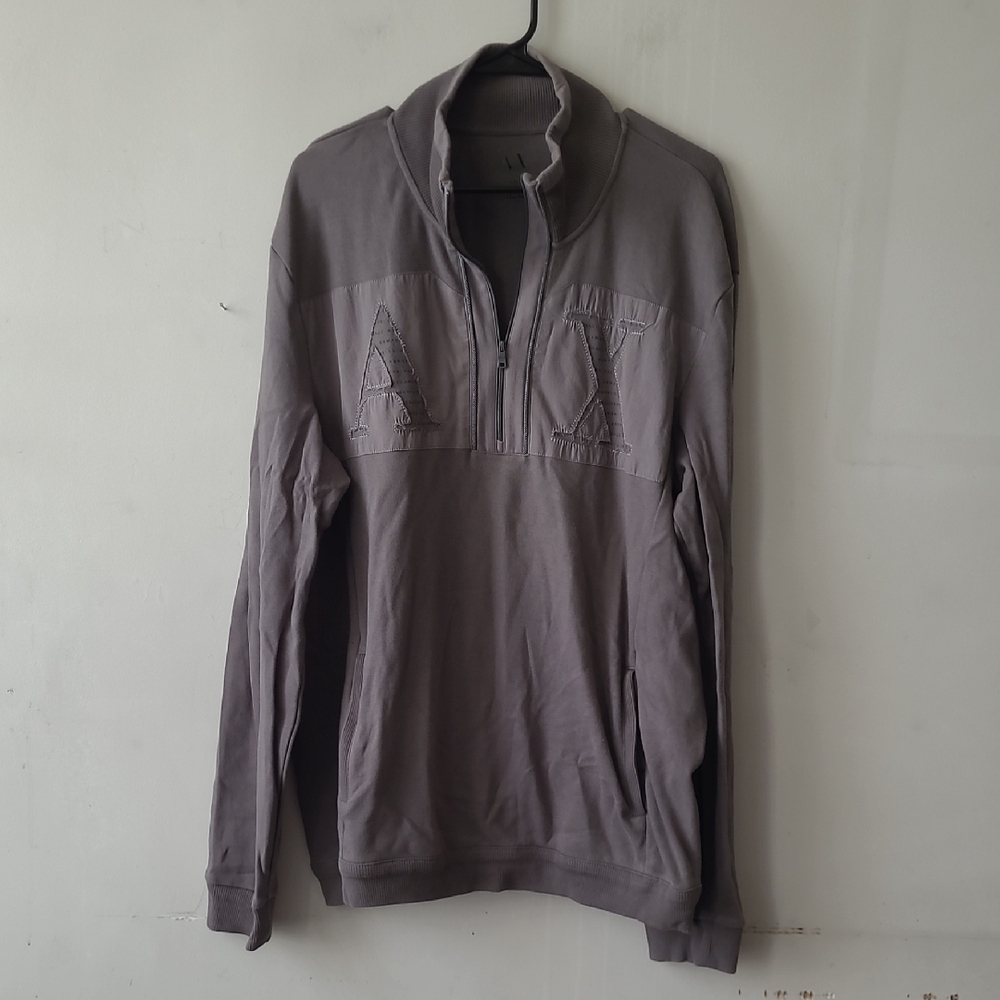 A/X Armani Exchange Men's Zip-Up Sweater in Gray